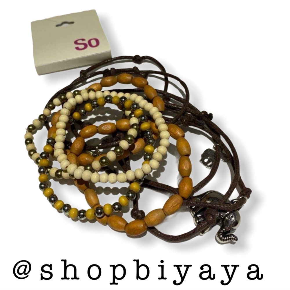 So Mixed Beads Elephant Animal Love Bracelets Set